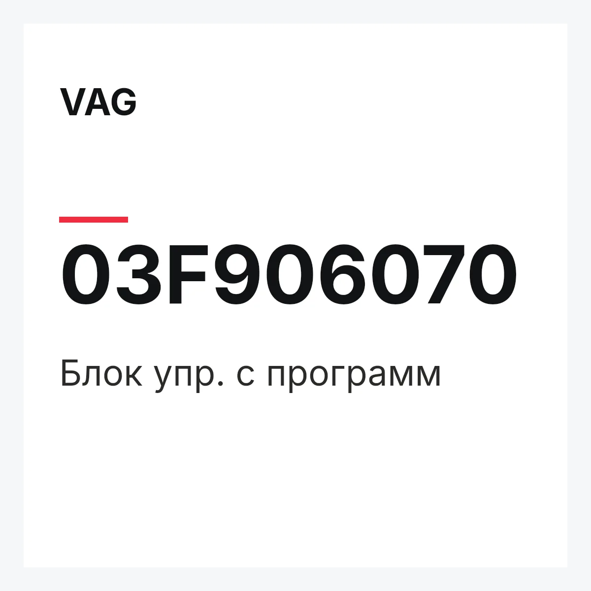 VAG 03F906070 — Блок упр. с программ