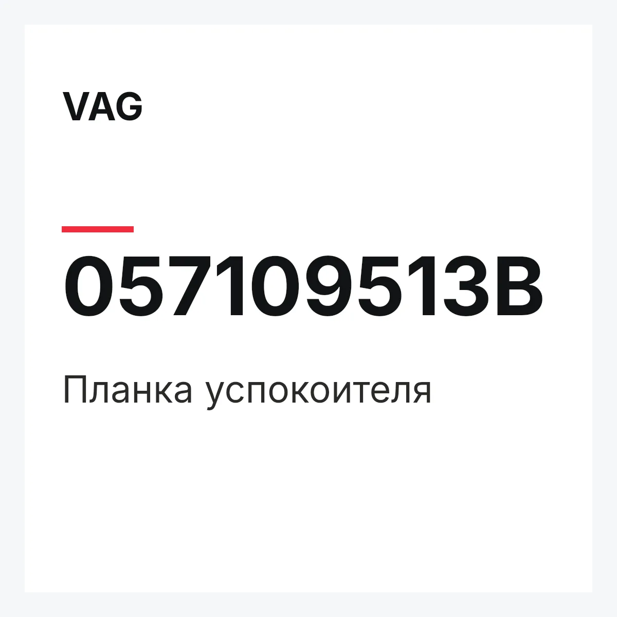 VAG 057109513B — Планка успокоителя