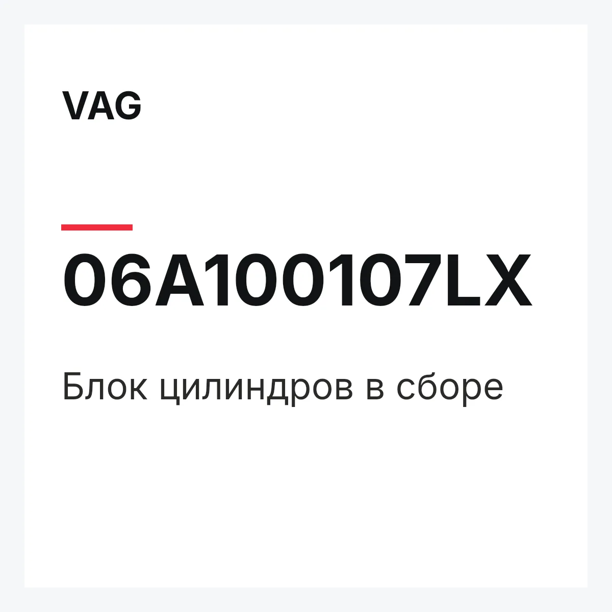 VAG 06A100107LX — Блок цилиндров в сборе