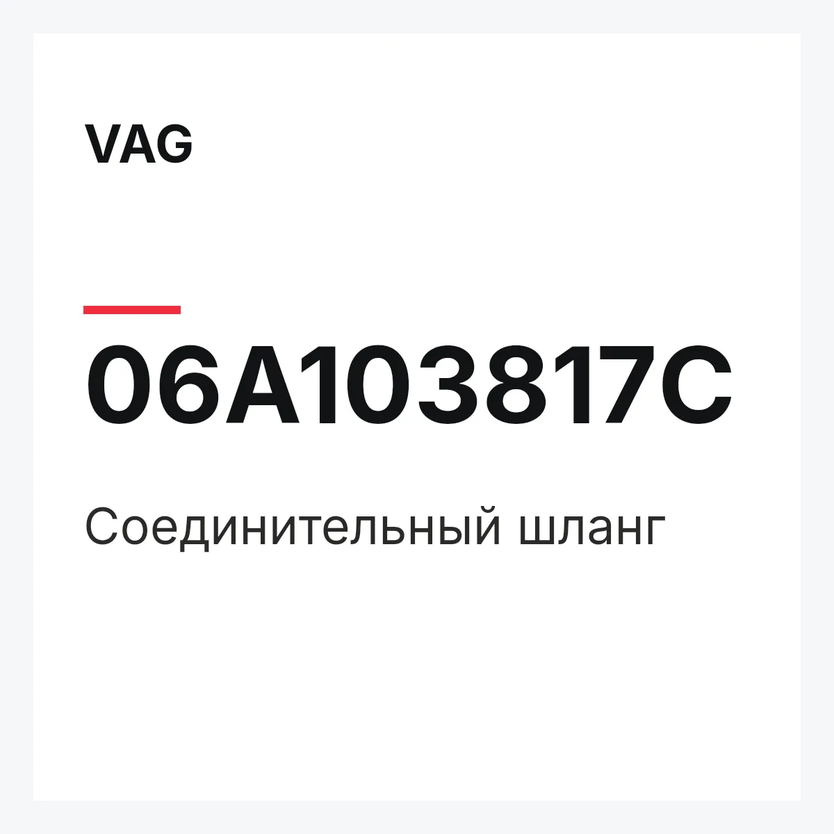 VAG 06A103817C — Соединительный шланг