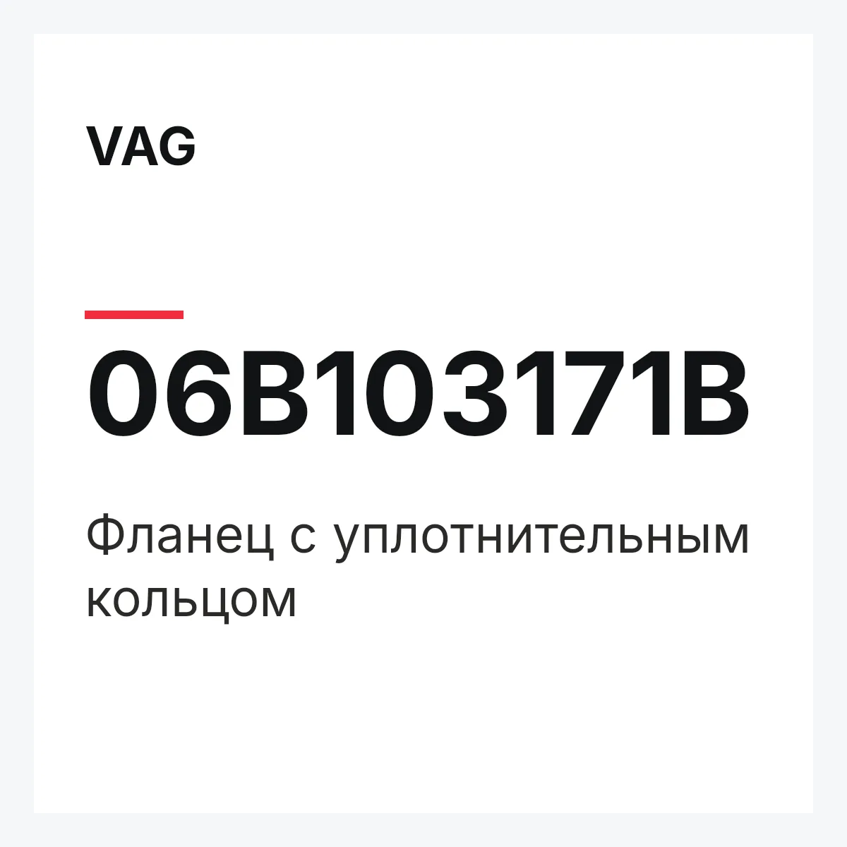 VAG 06B103171B — Фланец с уплотнительным кольцом