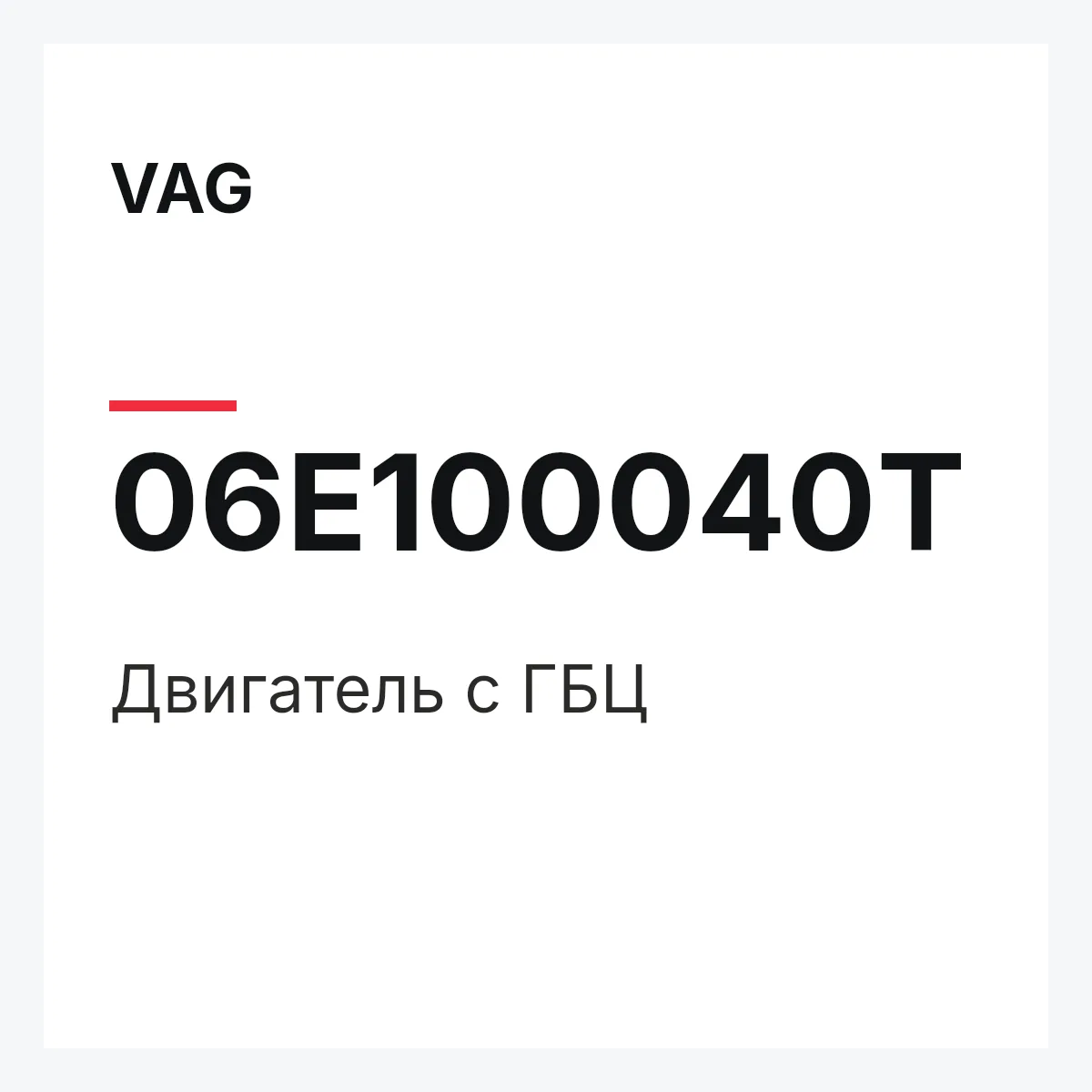VAG 06E100040T — Двигатель с ГБЦ