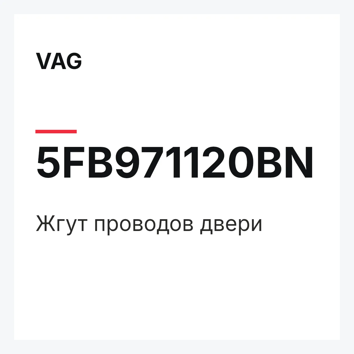 VAG 5FB971120BN — Жгут проводов двери
