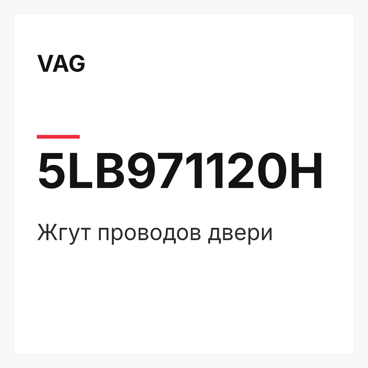 VAG 5LB971120H — Жгут проводов двери