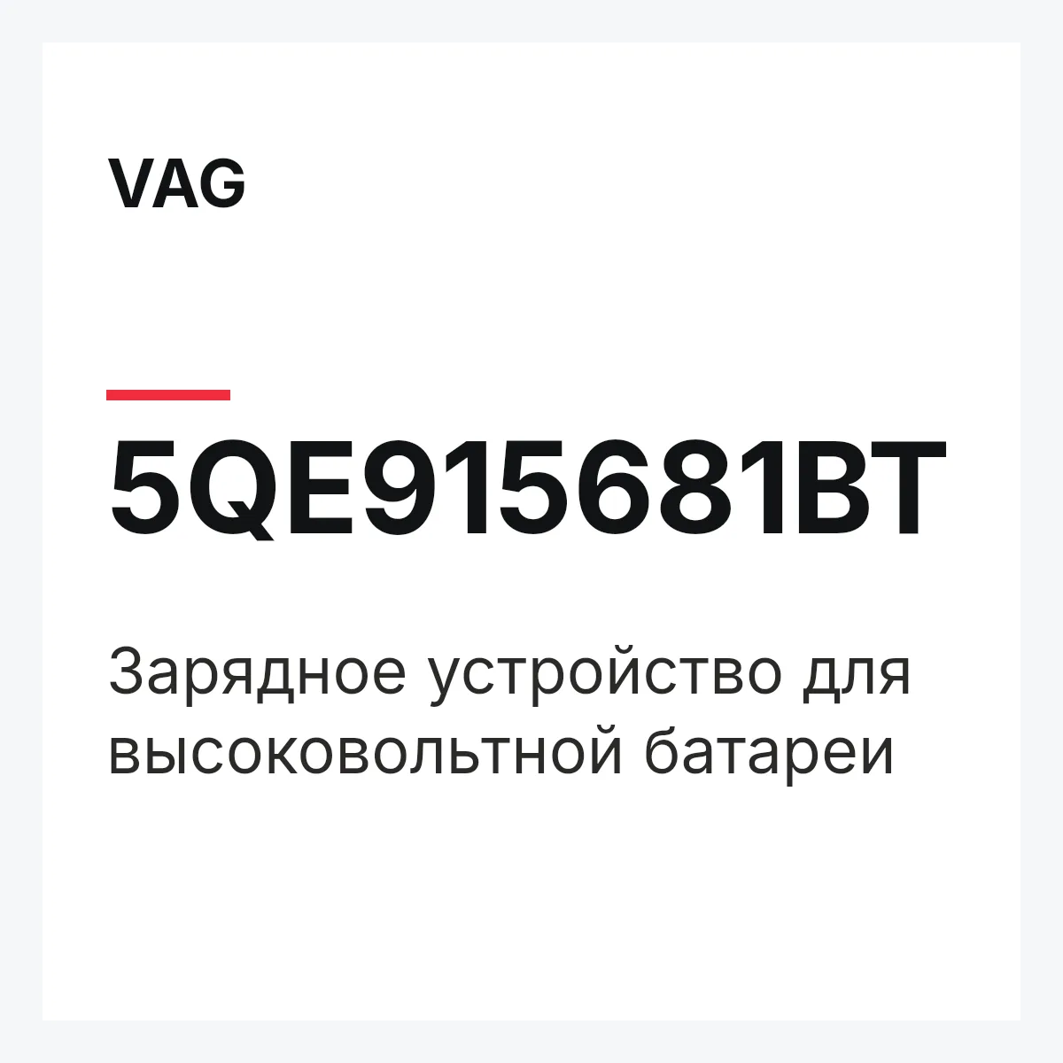 VAG 5QE915681BT — Зарядное устройство для высоковольтной батареи