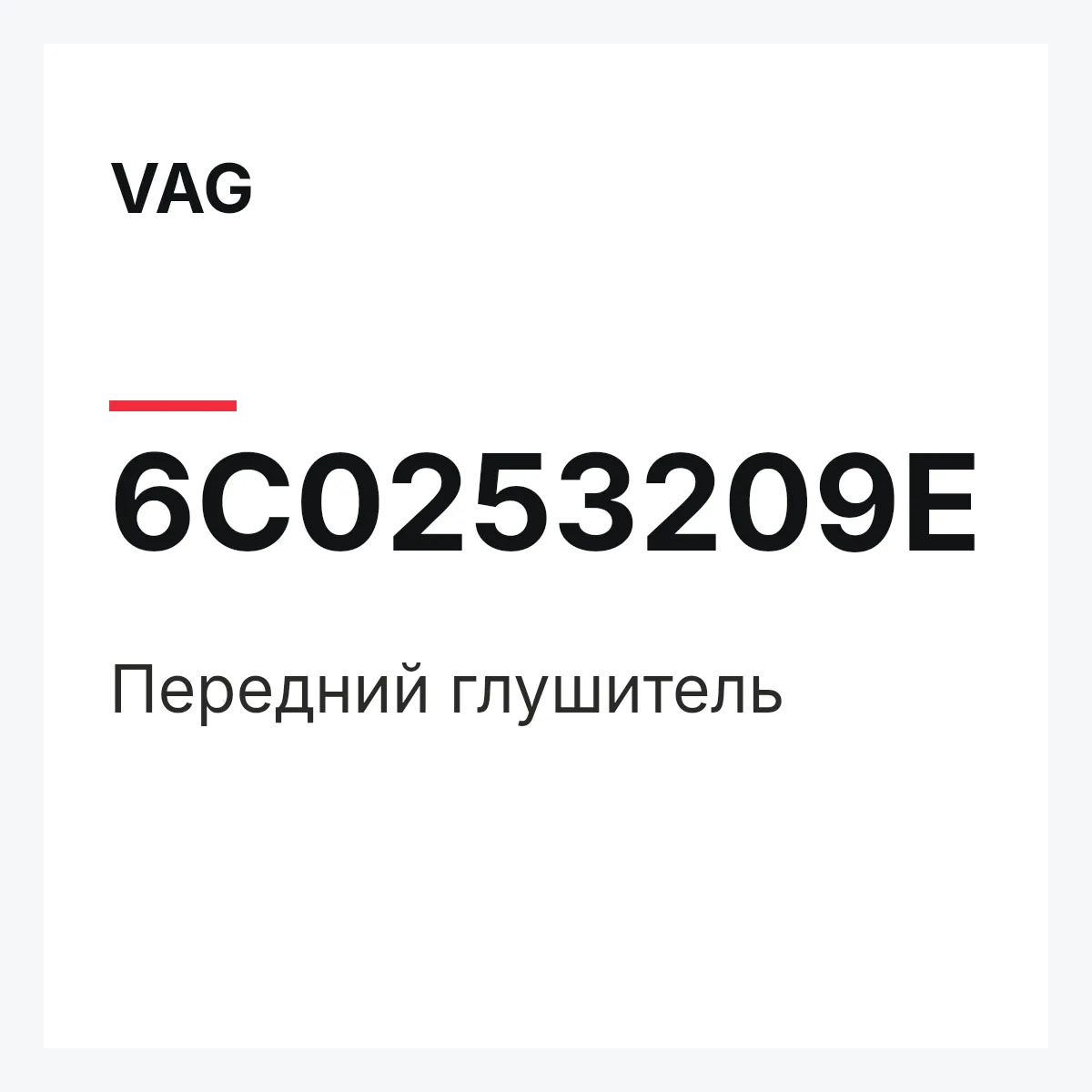 VAG 6C0253209E — Передний глушитель