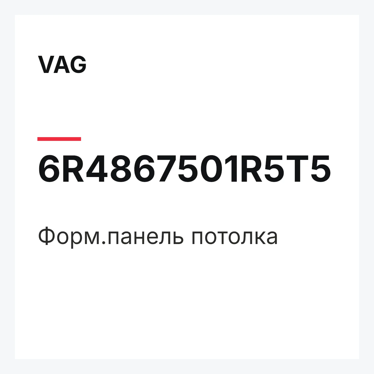 VAG 6R4867501R5T5 — Форм.панель потолка