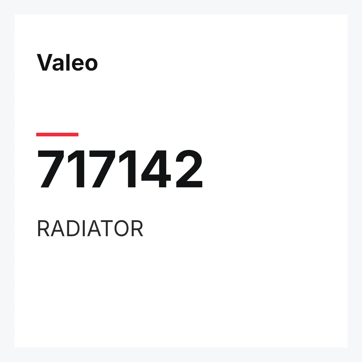 Valeo 717142 — RADIATOR